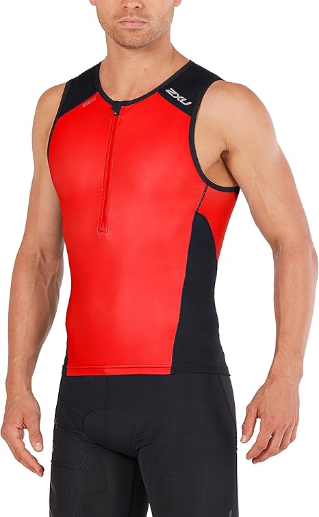 2XU Perform Tri Singlet, Herren, Black/Red
