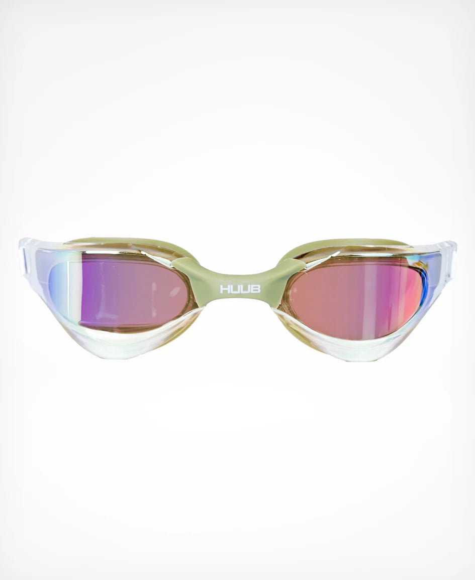 Huub Thomas Lurz Schwimmbrille, Klarer Goldspiegel, Salbei