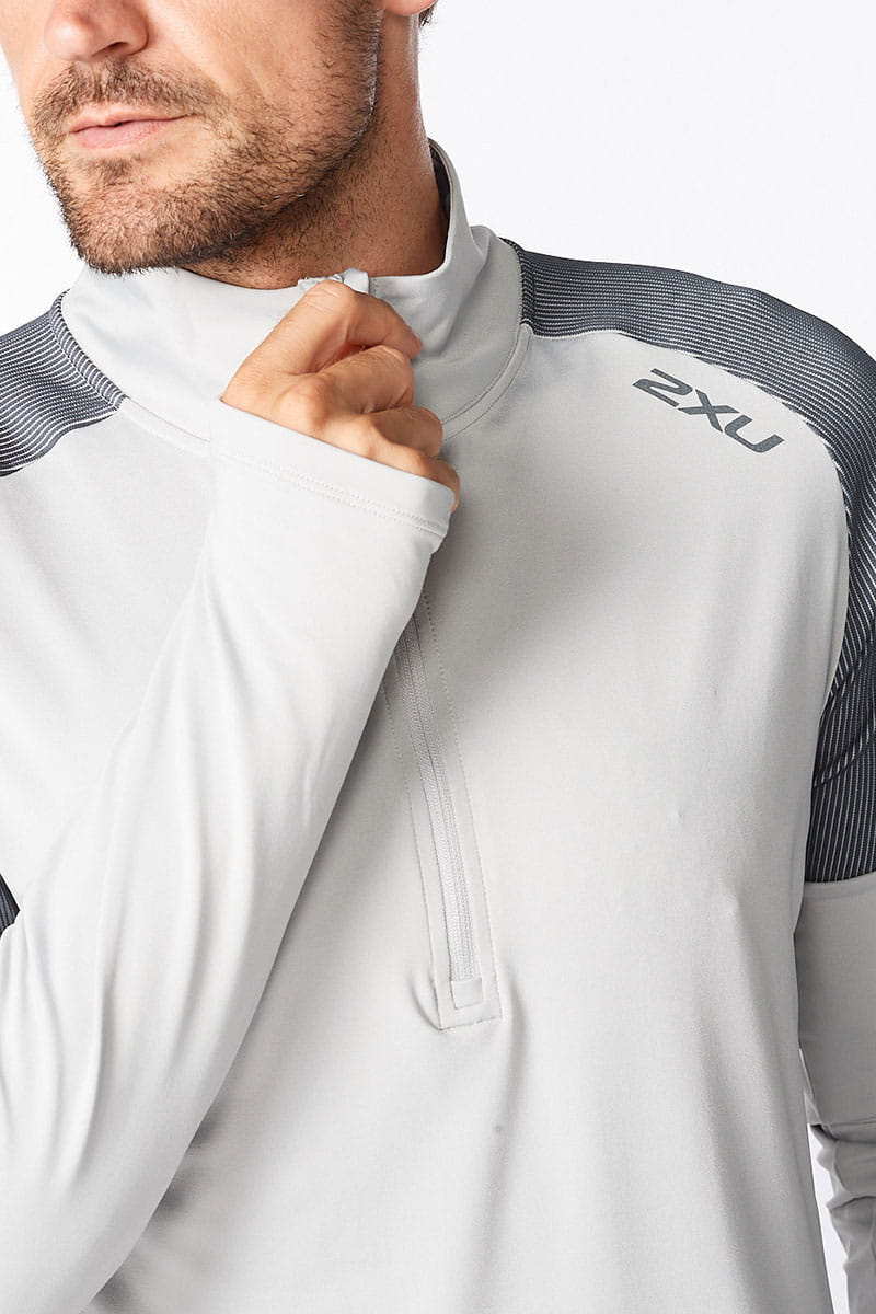 2XU Light Speed 1/2 Zip, Longsleeve, Herren, hellgrau