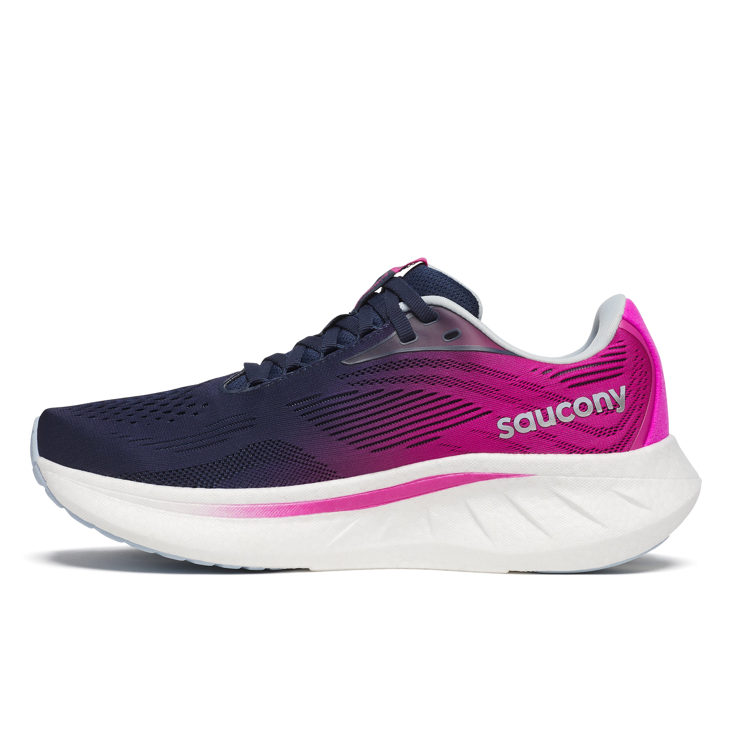 Saucony Ride 18, Laufschuh, Damen, NAVY/ FUCHSIA
