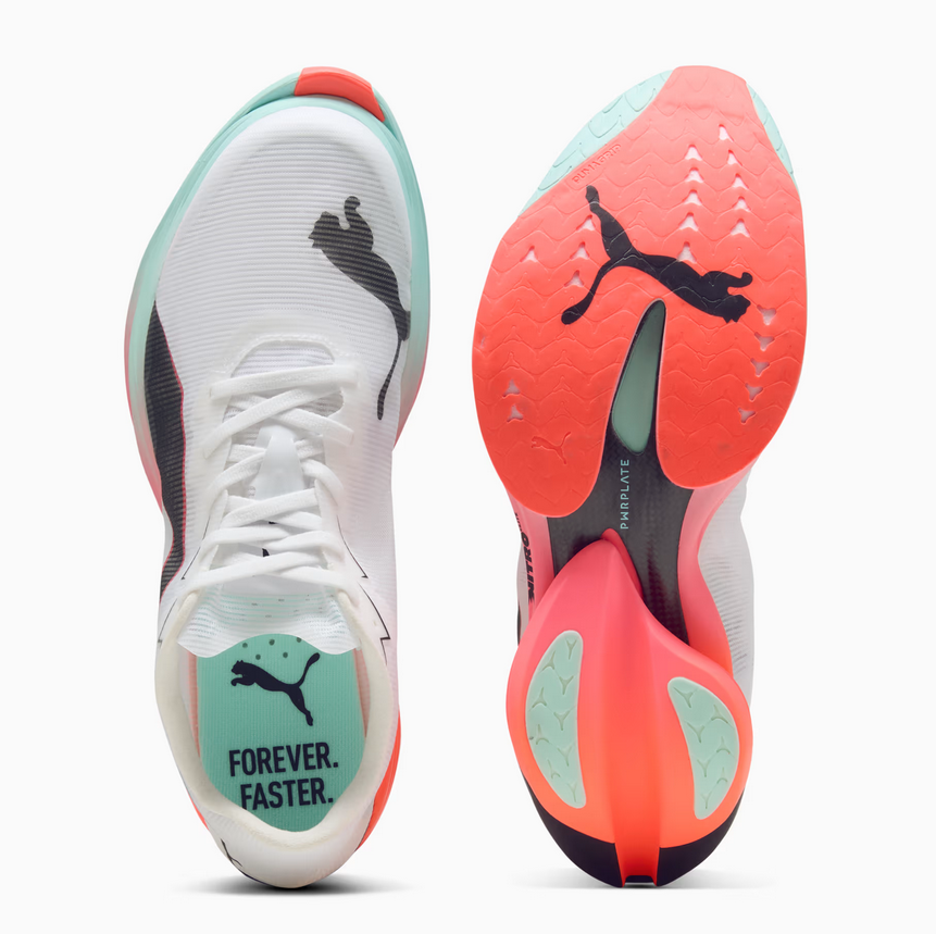 Puma FAST-R NITRO Elite 3, Laufschuhe, Herren, Puma White/Glowing Red/Mint Melt