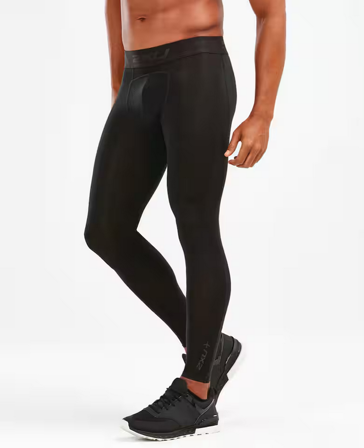 2XU Flight Compression Tights, Laufhose, Herren, Black/Black