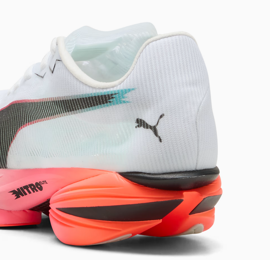 Puma FAST-R NITRO Elite 3, Laufschuhe, Damen, Puma White/Glowing Red/Mint Melt
