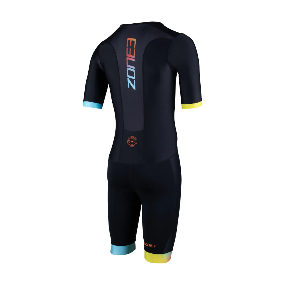 Zone3 Men's Activate Plus Short Sleeve Trisuit, Black/Neon