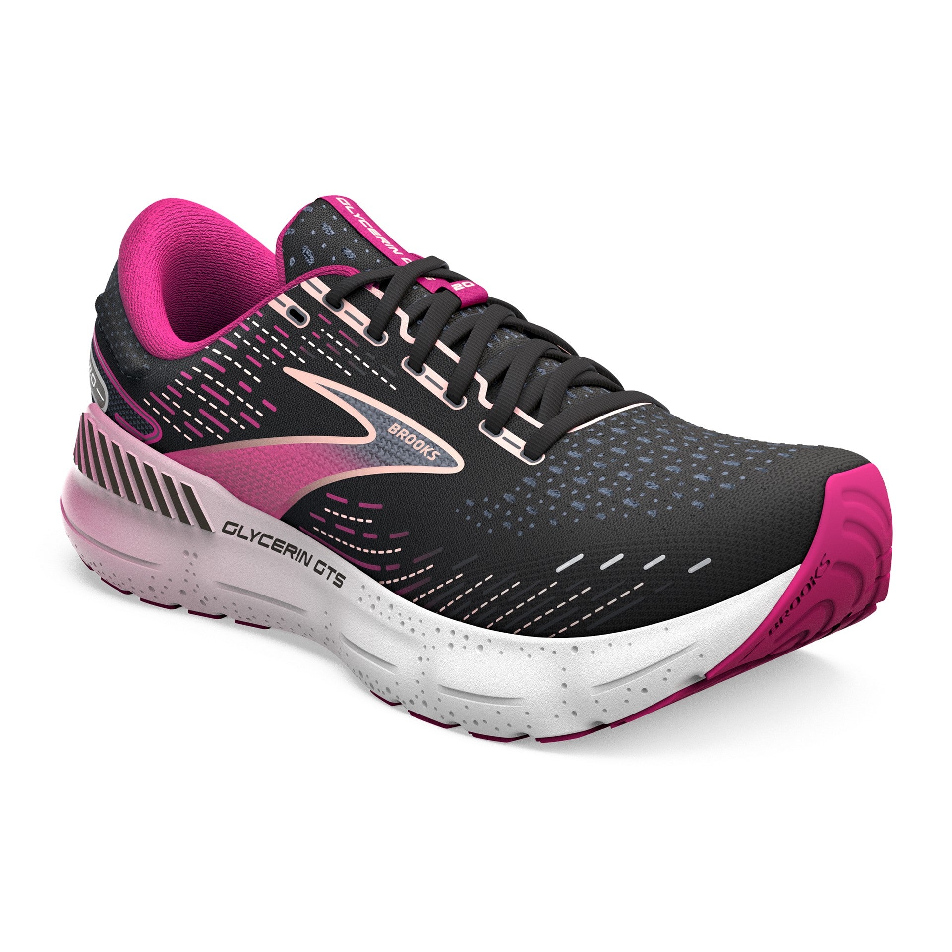 Brooks Glycerin GTS 20, Damen, Black/Fuchsia/Linen