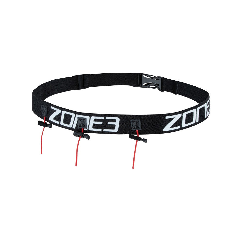 Zone3 Ultimate Race Number Belt With Gel Loops, Black