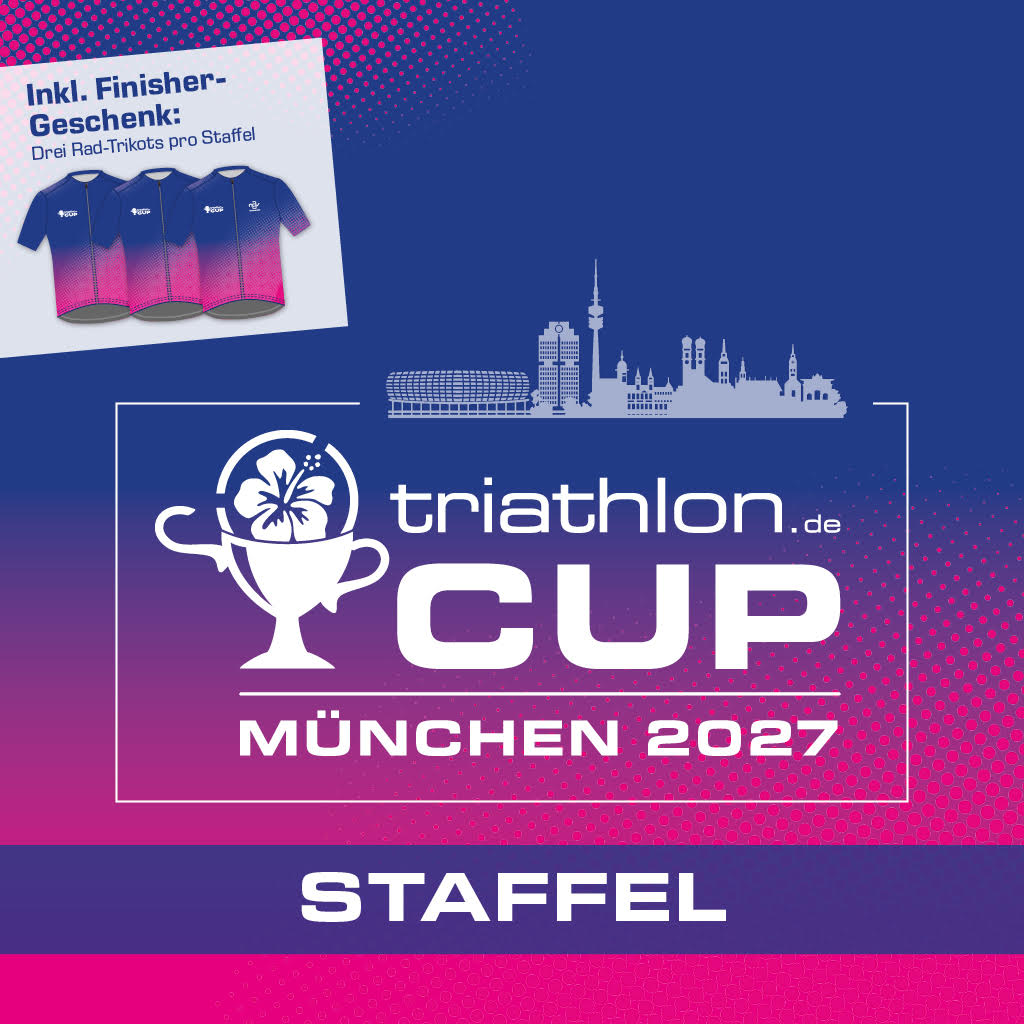 Banner triathlon.de CUP 2027 Stafffeln mit 3 Trikots