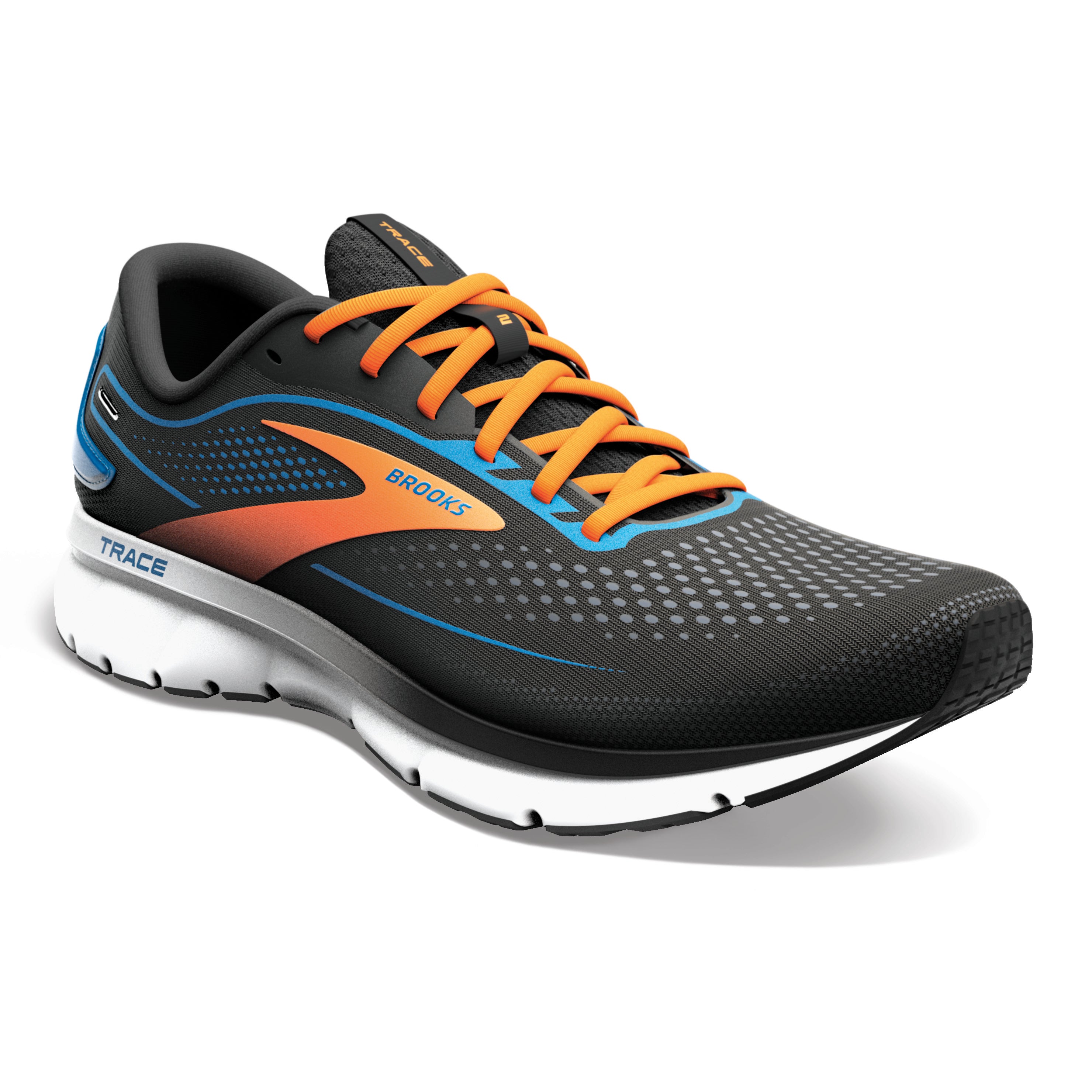 Brooks Trace 2, Herren, black/classic blue/orange, schwarz/blau/orange