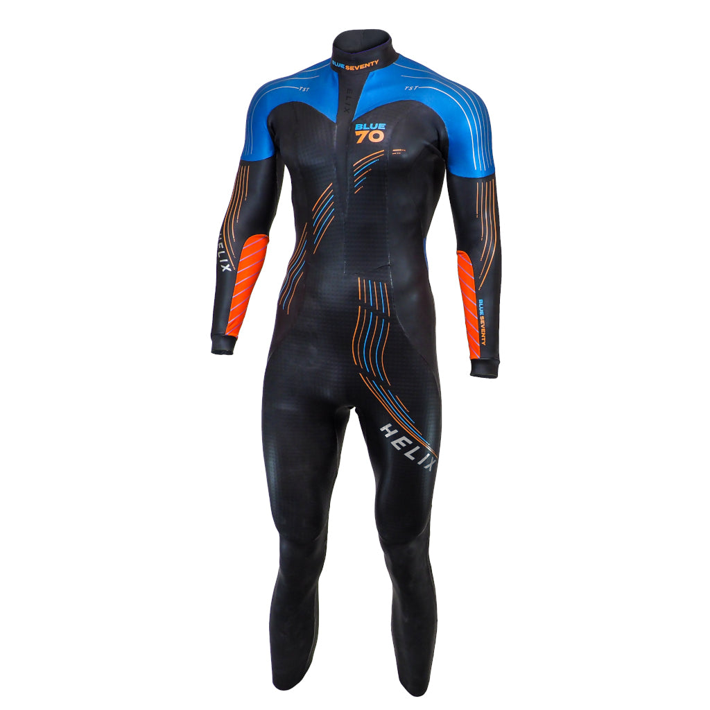 Blueseventy Helix Fullsuit, Neoprenanzug, schwarz/blau/orange, Herren, 2024