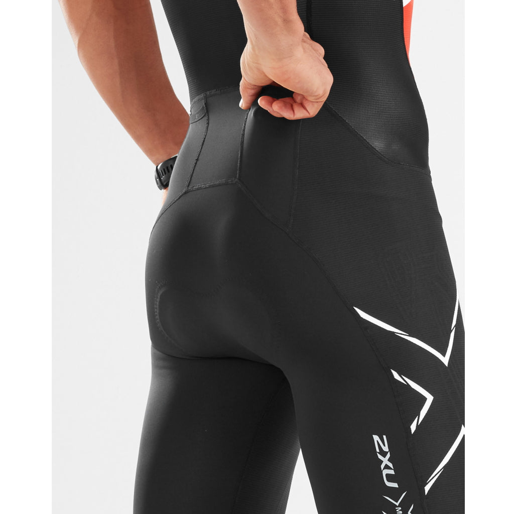 2XU Compression Full Zip TriSuit, Herren, schwarz/weiß/rot