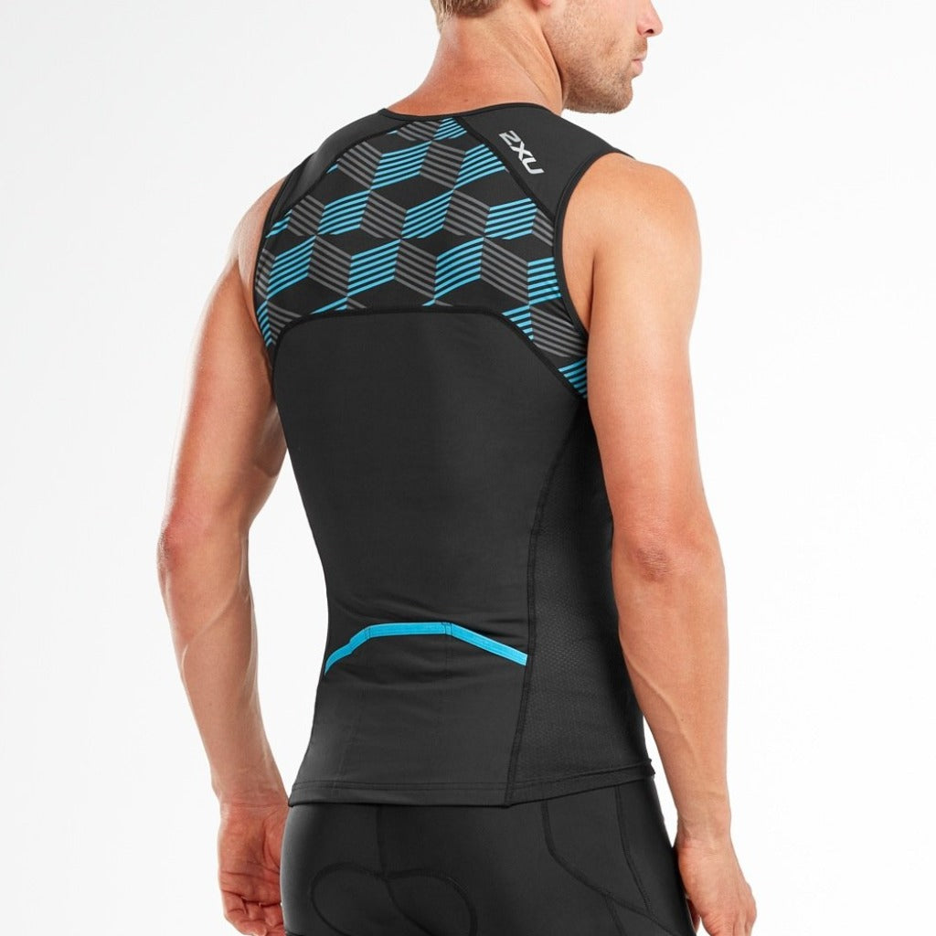 2XU Active Tri Singlet, Herren, schwarz/blau
