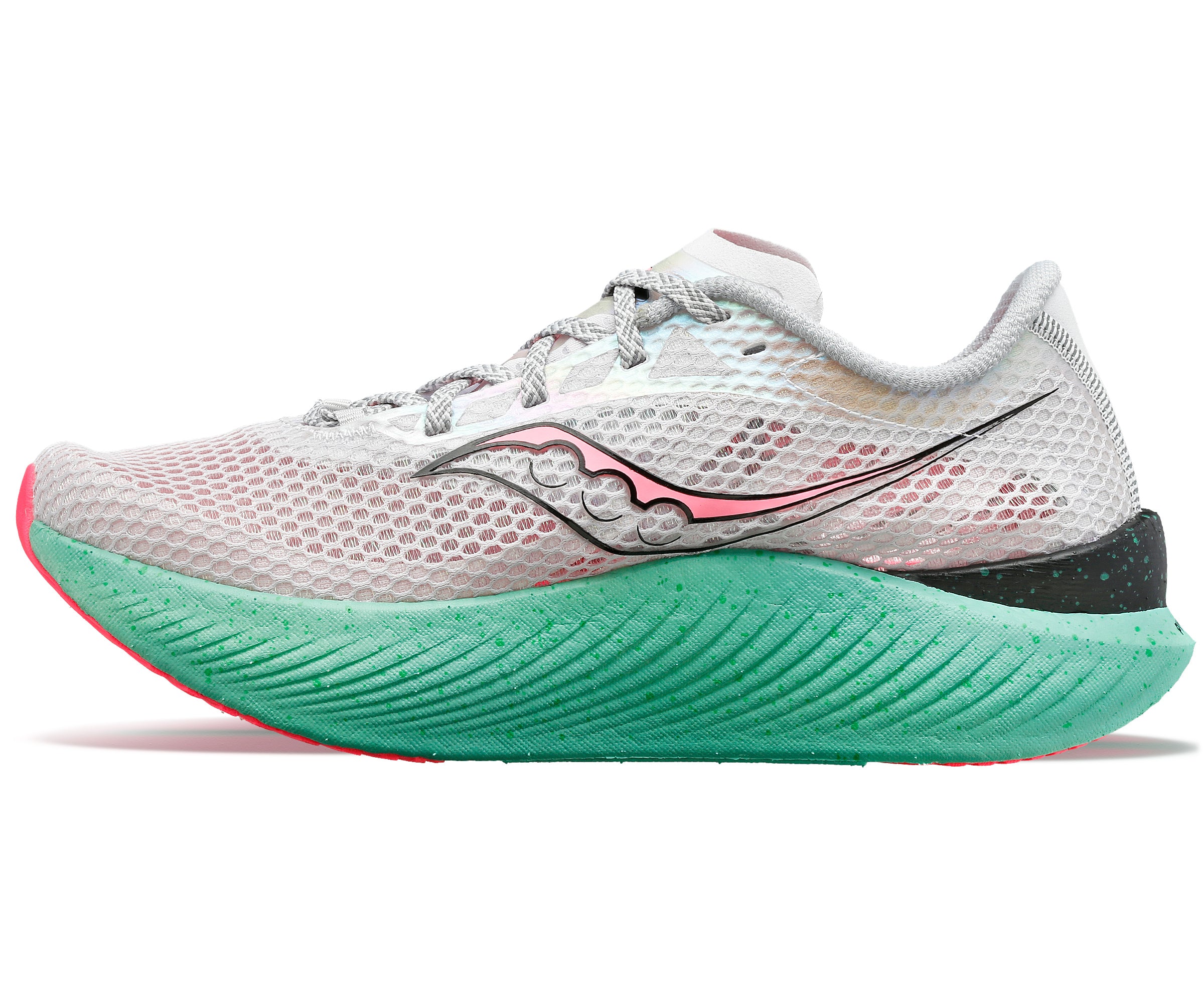 Saucony Endorphin Pro 3, Damen, fog/vizipink, grau/pink/grün