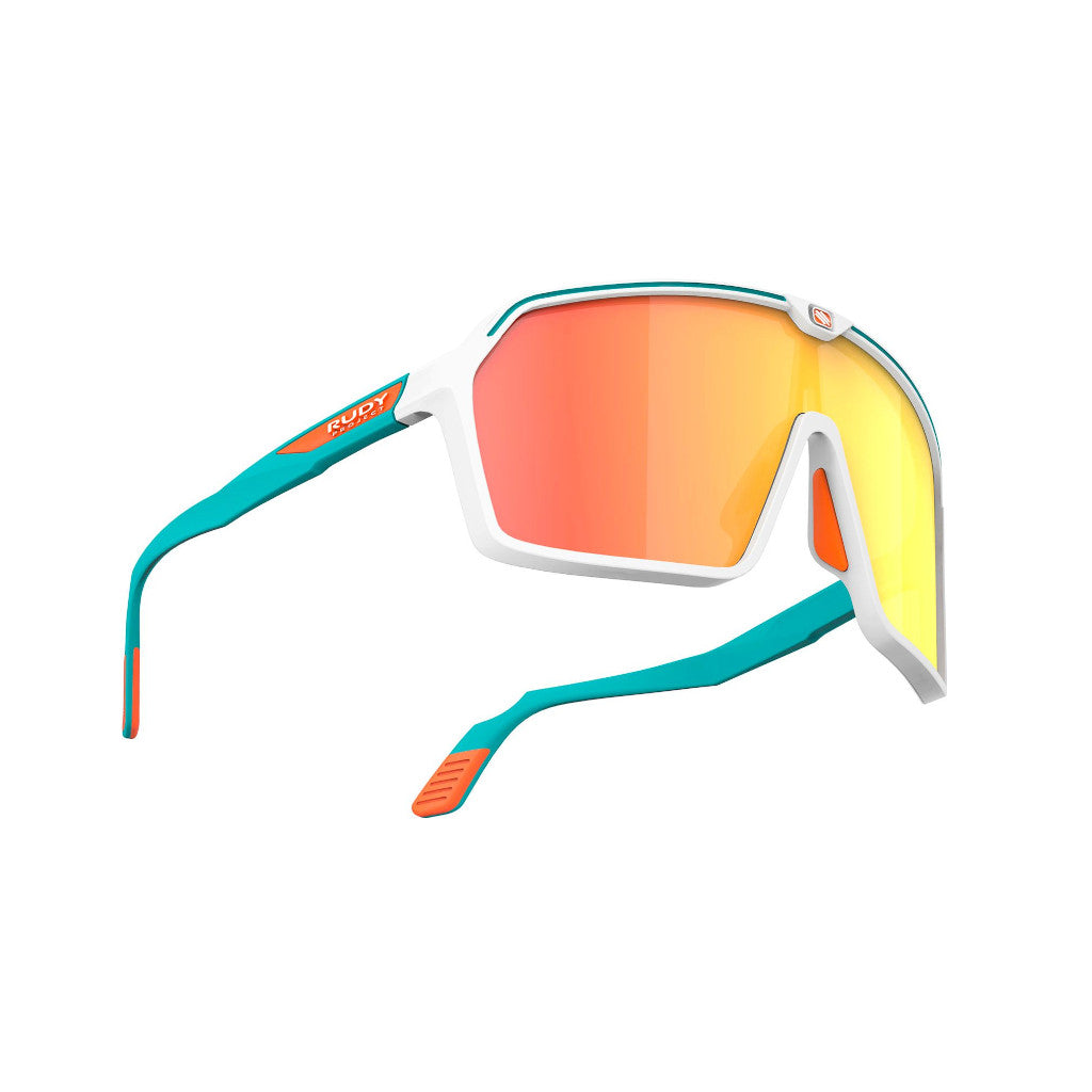 RUDY Project Sun.Spinshield White/EmeraldFluo M. - MLS Orange, Radbrille, Sportbrille, weiß/türkis