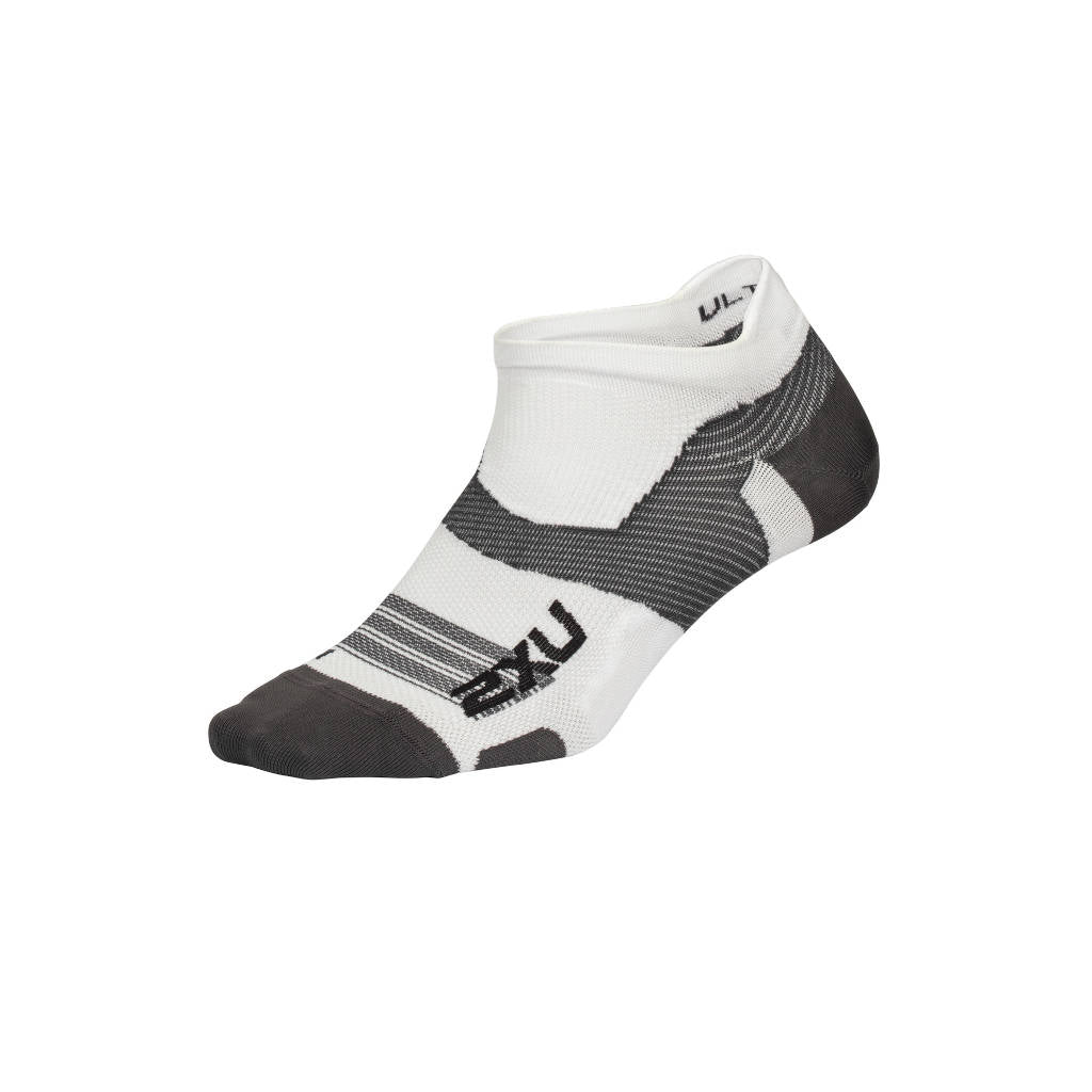 2XU Vectr Ultralight No Show Socken, weiß/grau