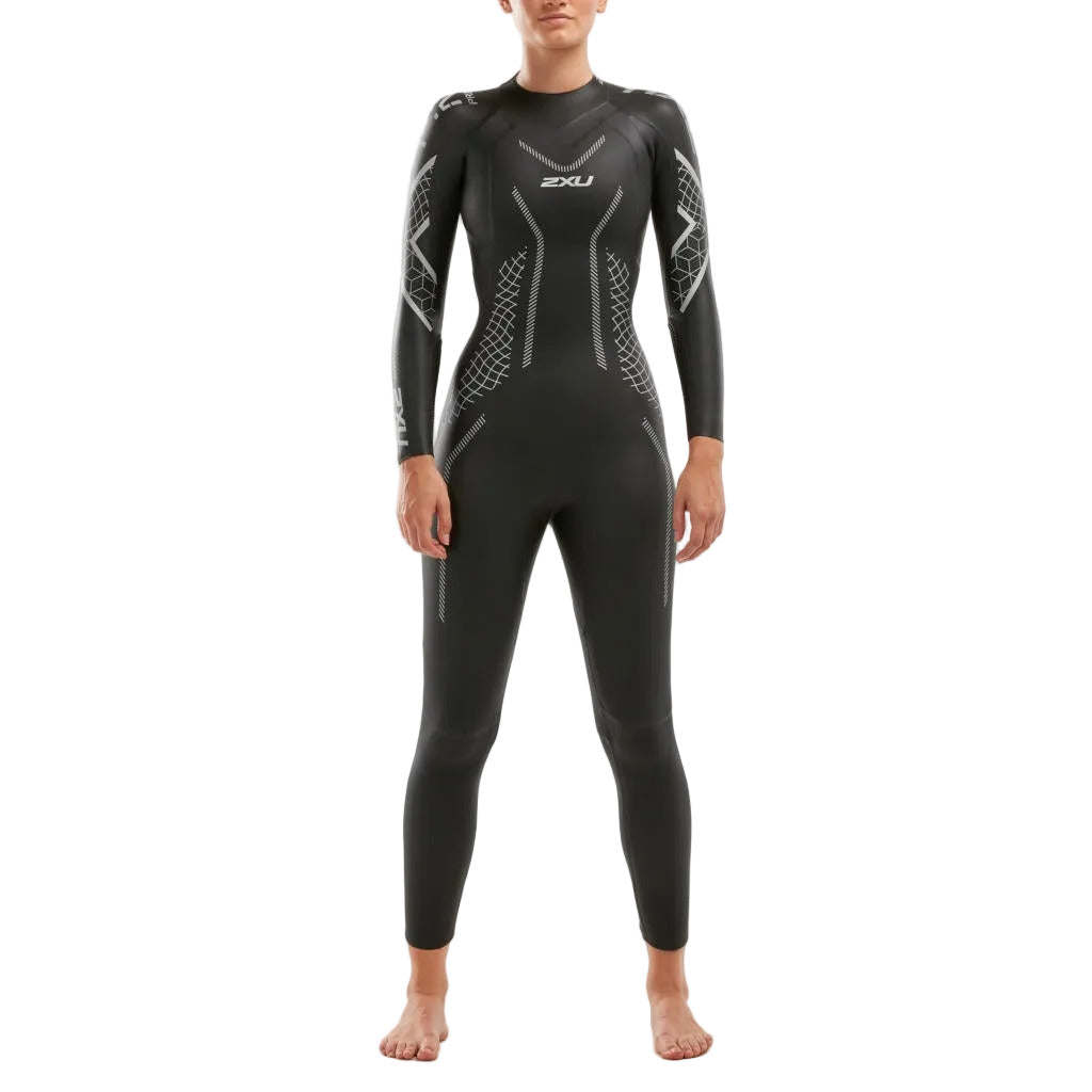 2XU P:2 Propel, Neoprenanzug, black/textural geo, schwarz/silber, Damen, 2023