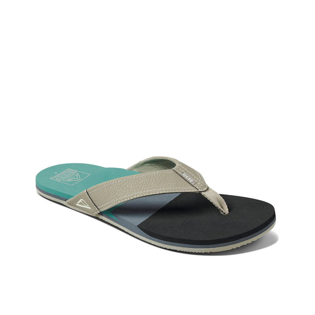 REEF Sandale Herren Tri Newport, black/green, schwarz/grün, Flipflop