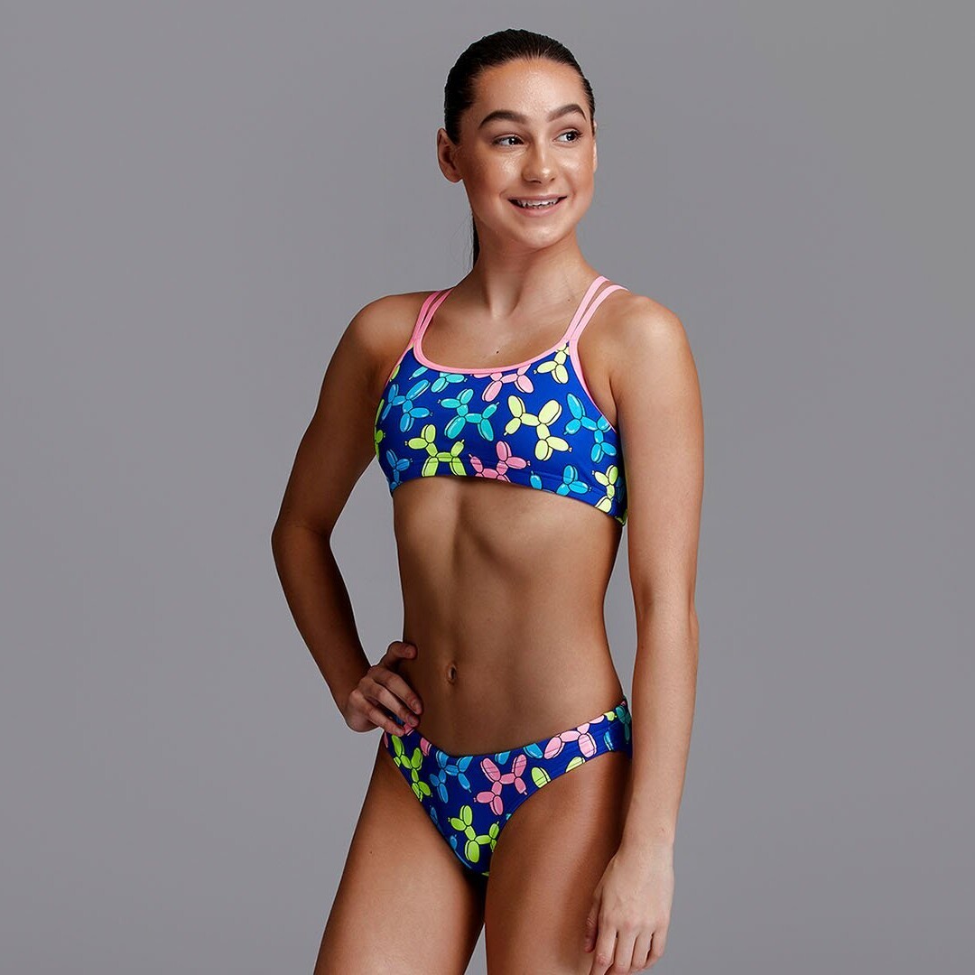 Way Funky Funkita, Criss Cross Two Piece Balloon Dog, Zweiteiler-Badeanzug, Kinder