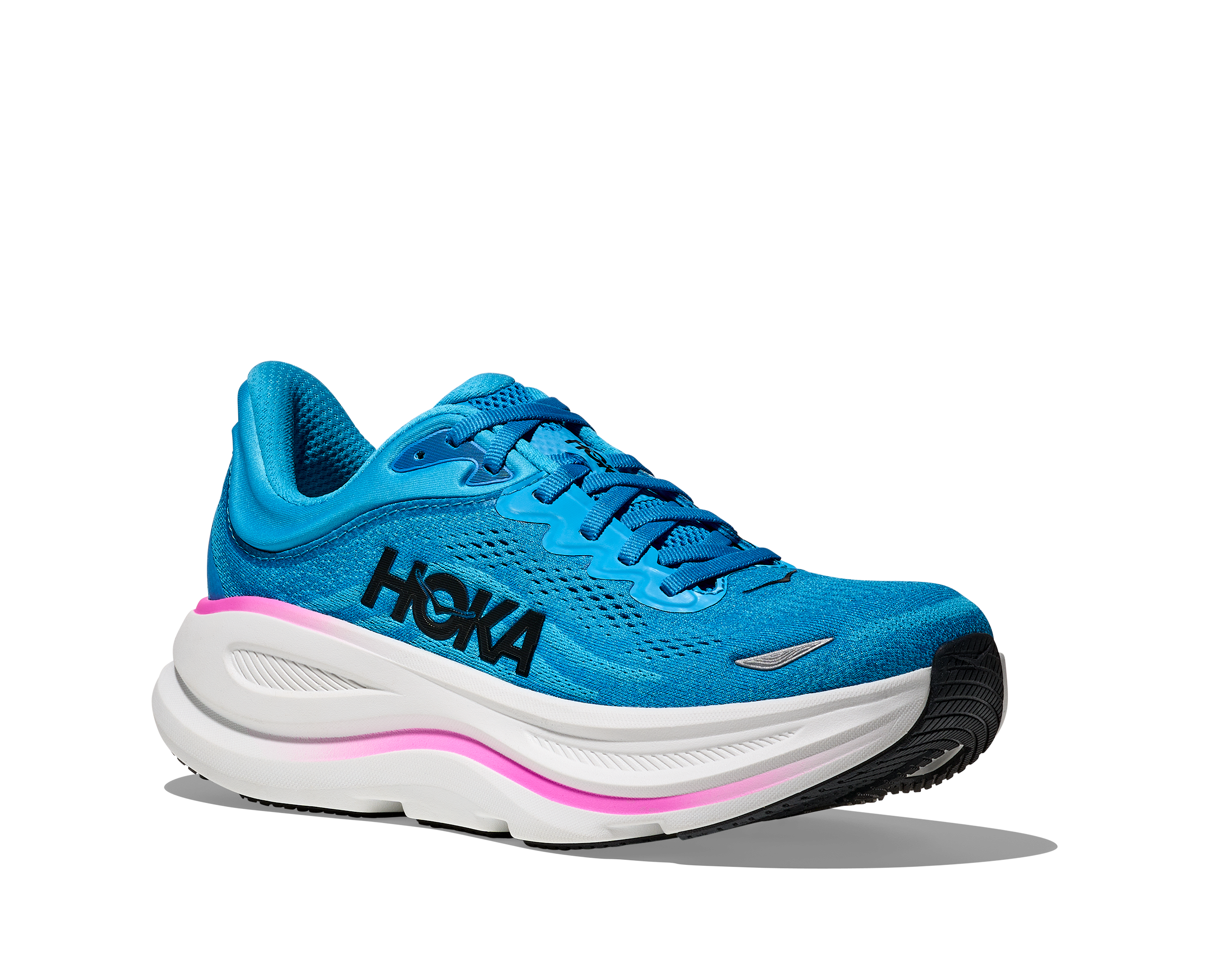 Hoka Bondi 9, Laufschuh, Damen, Skyward Blue/Neon Fuchsia