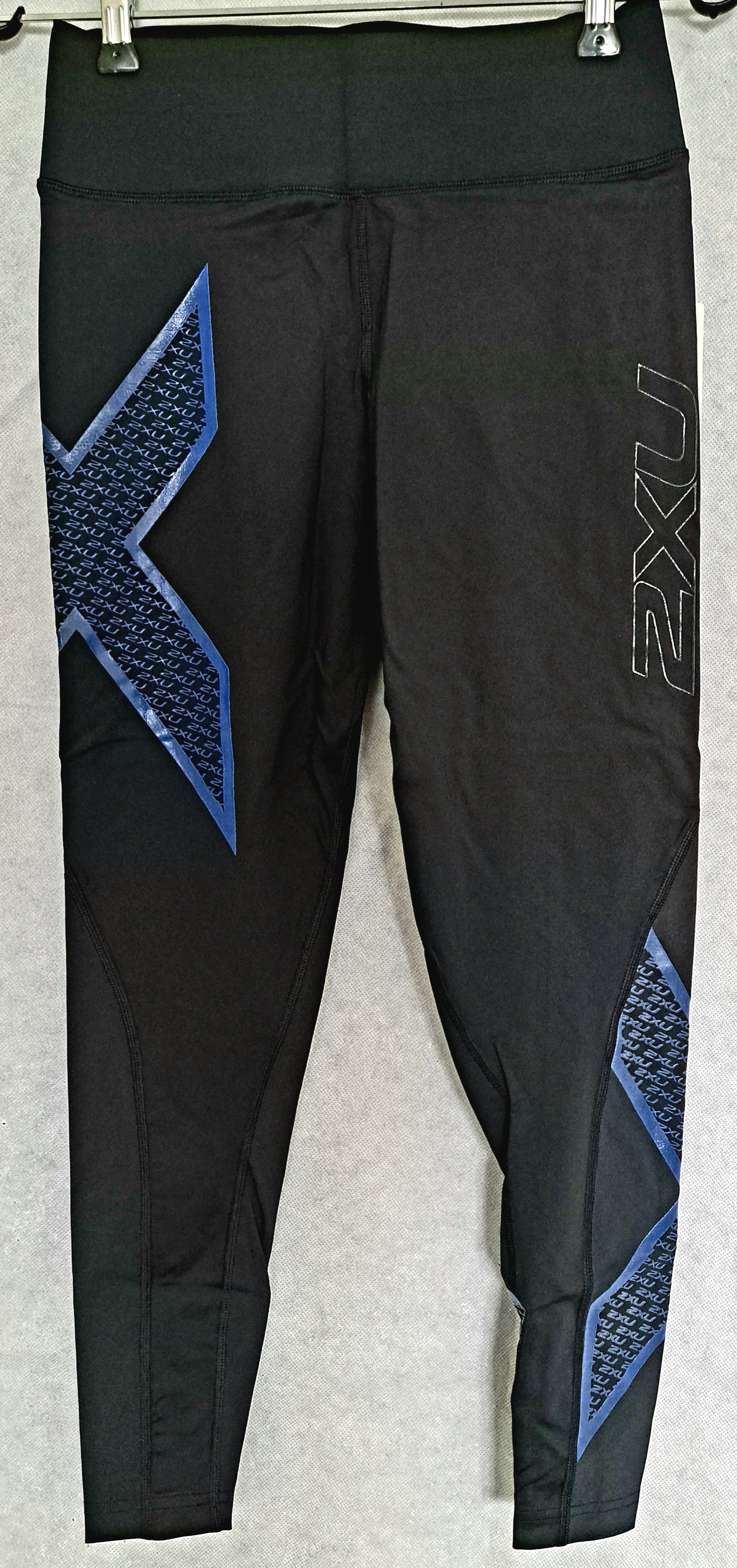 2XU Bonded Mid-Rise Tights, Damen, Laufhose, Black/2XU Blue