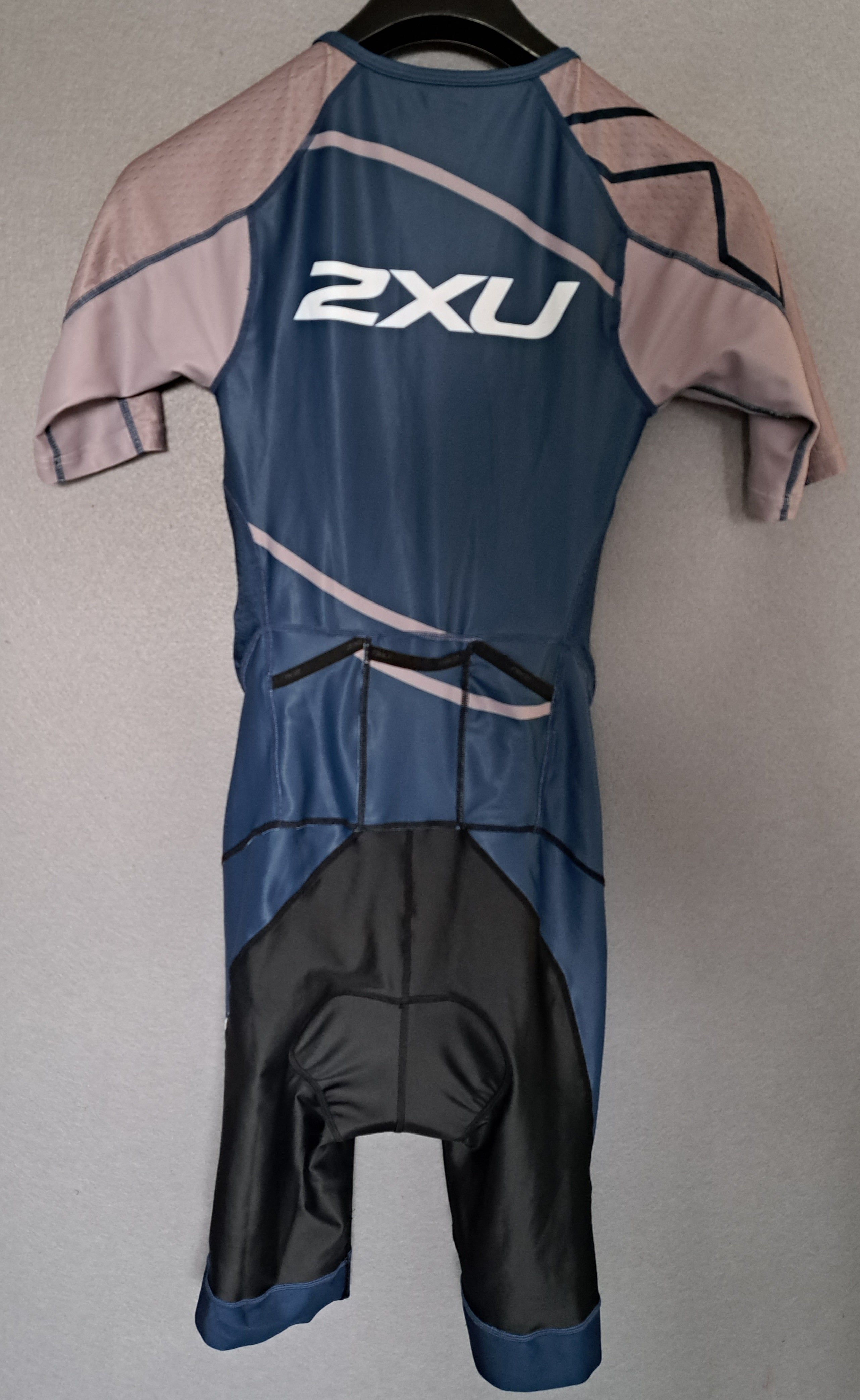 2XU Perform Full Zip Sleeved TriSuit, Herren, Black/Shadow Blue/White