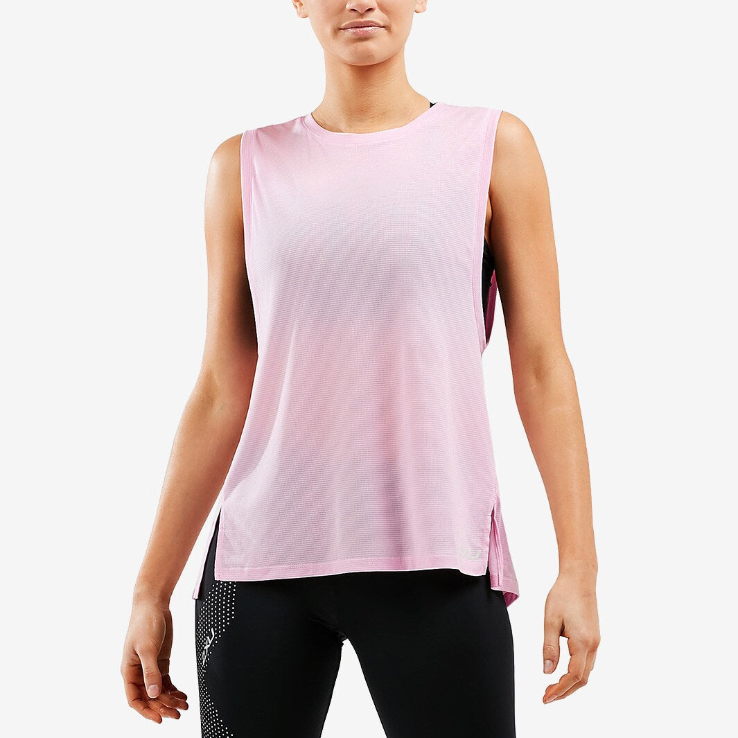 2XU XVENT Mesh Tank G2, Laufshirt, Damen, Zephyr/White Reflective