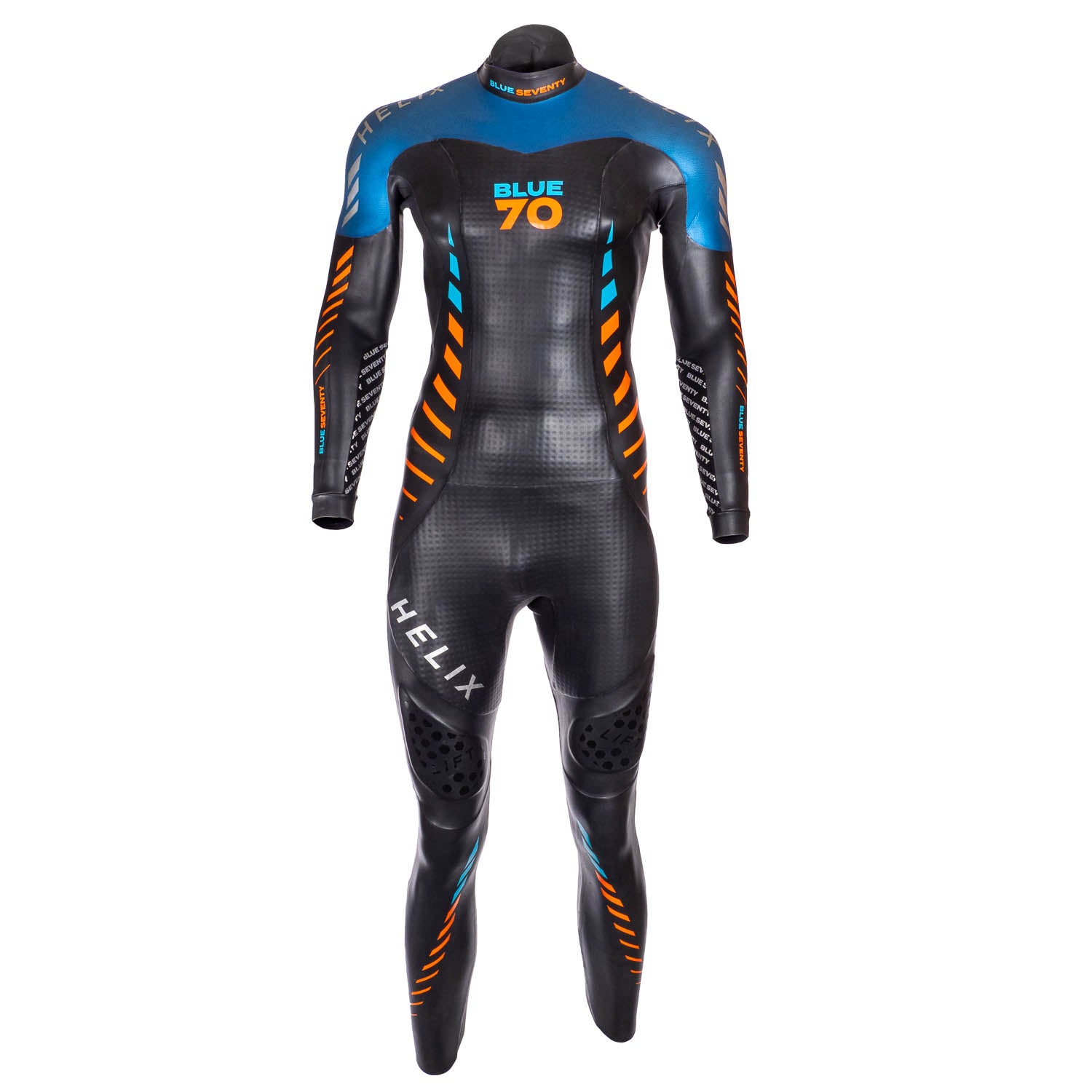 Blueseventy Helix Fullsuit, Neoprenanzug, schwarz/blau/orange, Herren, 2025