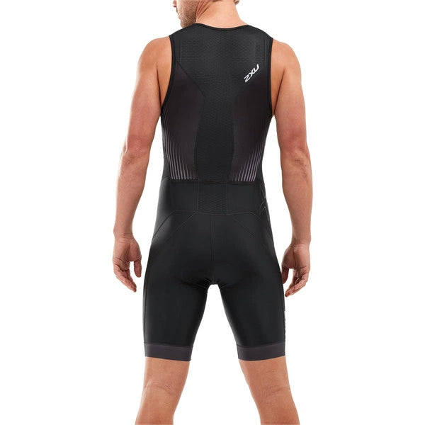 2XU Perform Front Zip Trisuit, Herren, Black/Shadow