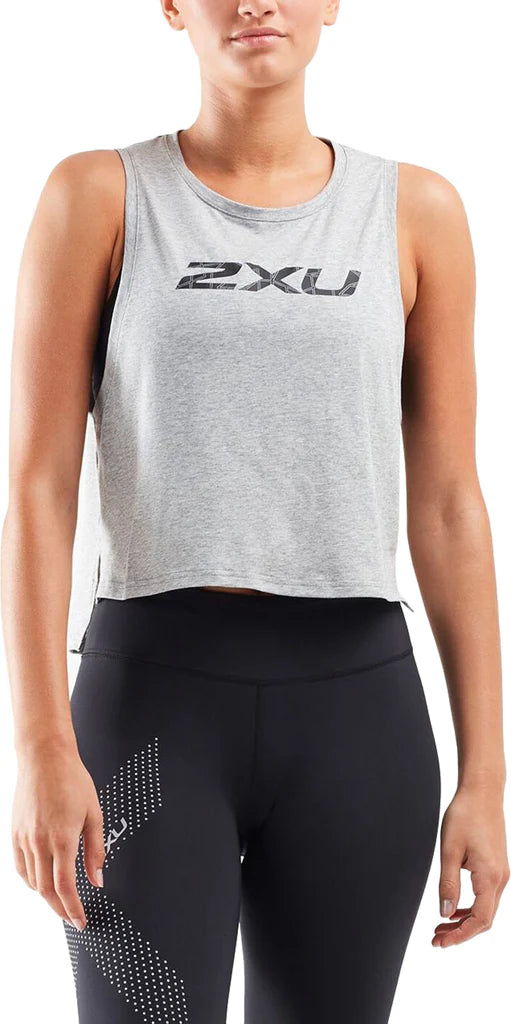 2XU Contender Tank, Damen, Grey Marle/Geo Lines