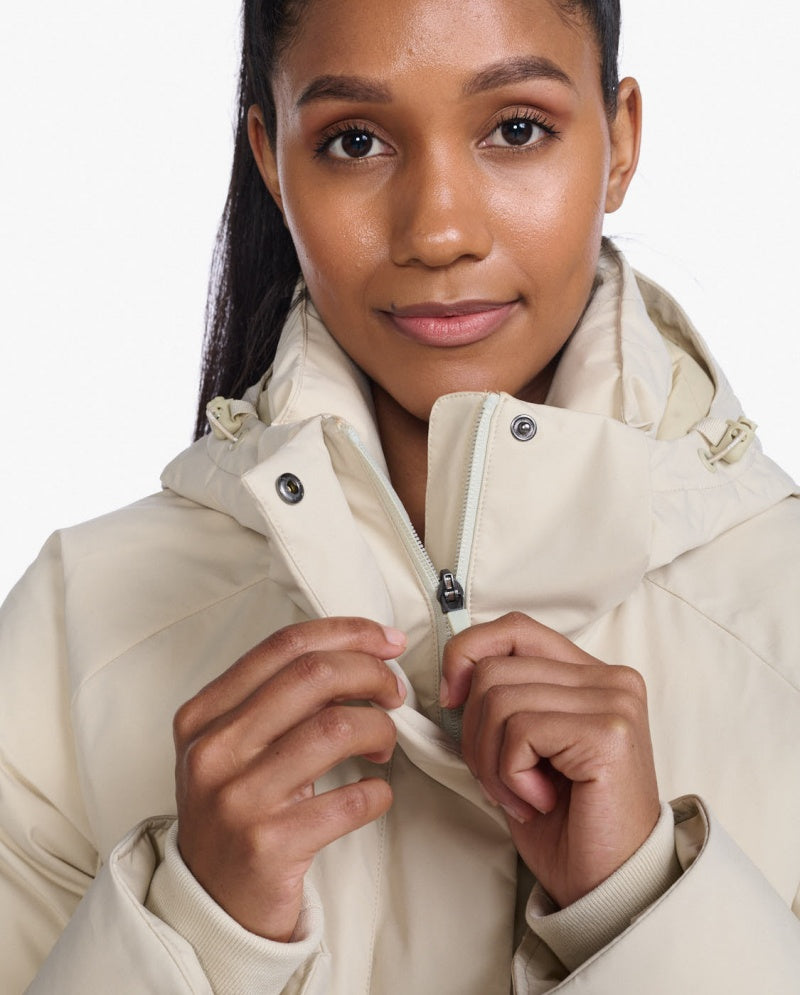 2XU Commute Insulation Longline Jacket, Damen, Linen/White