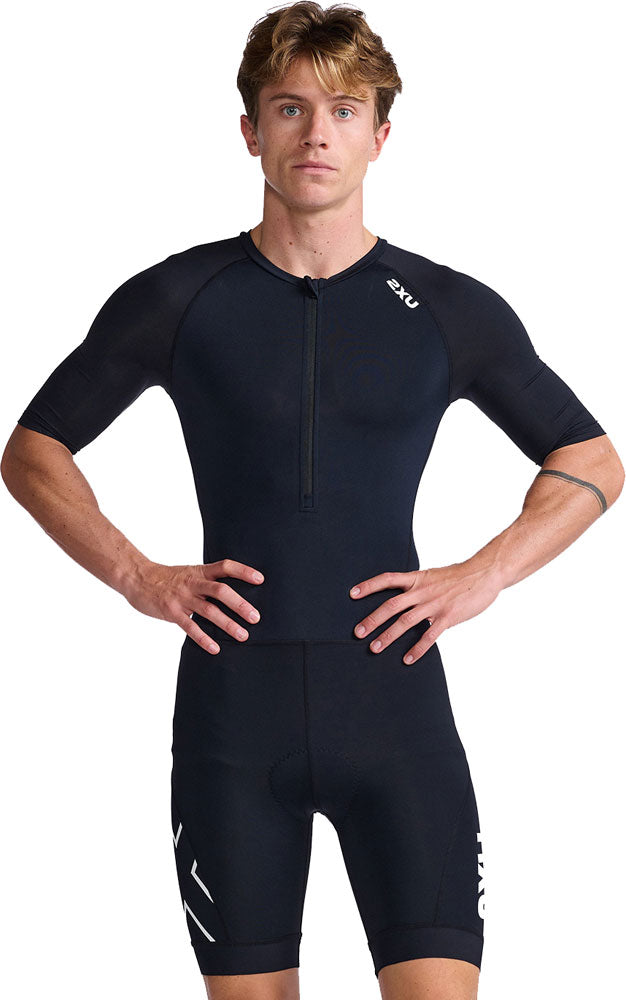 2XU Core Sleeved Trisuit, men, black/white black/white 