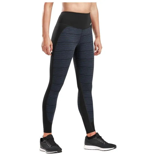 2XU Print Hi - Rise Compression Tights, Damen, Black/Outer Space Stripe