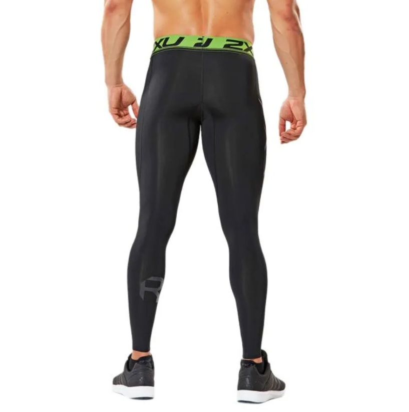 2XU Refresh Recovery Compression Tights, men, running tights, black/green