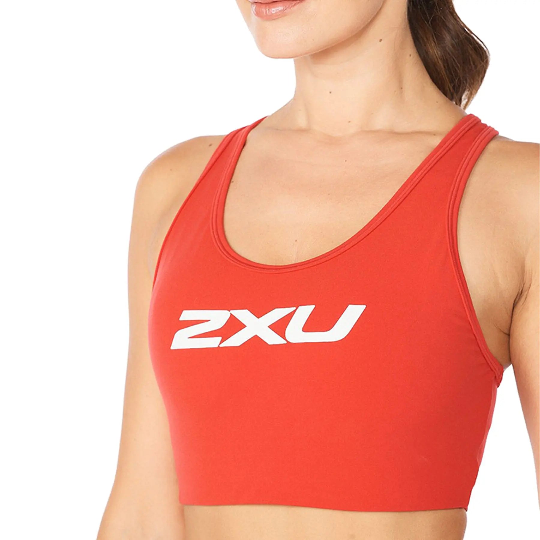 2XU Motion Racerback Crop, Damen, High Risk Red/White