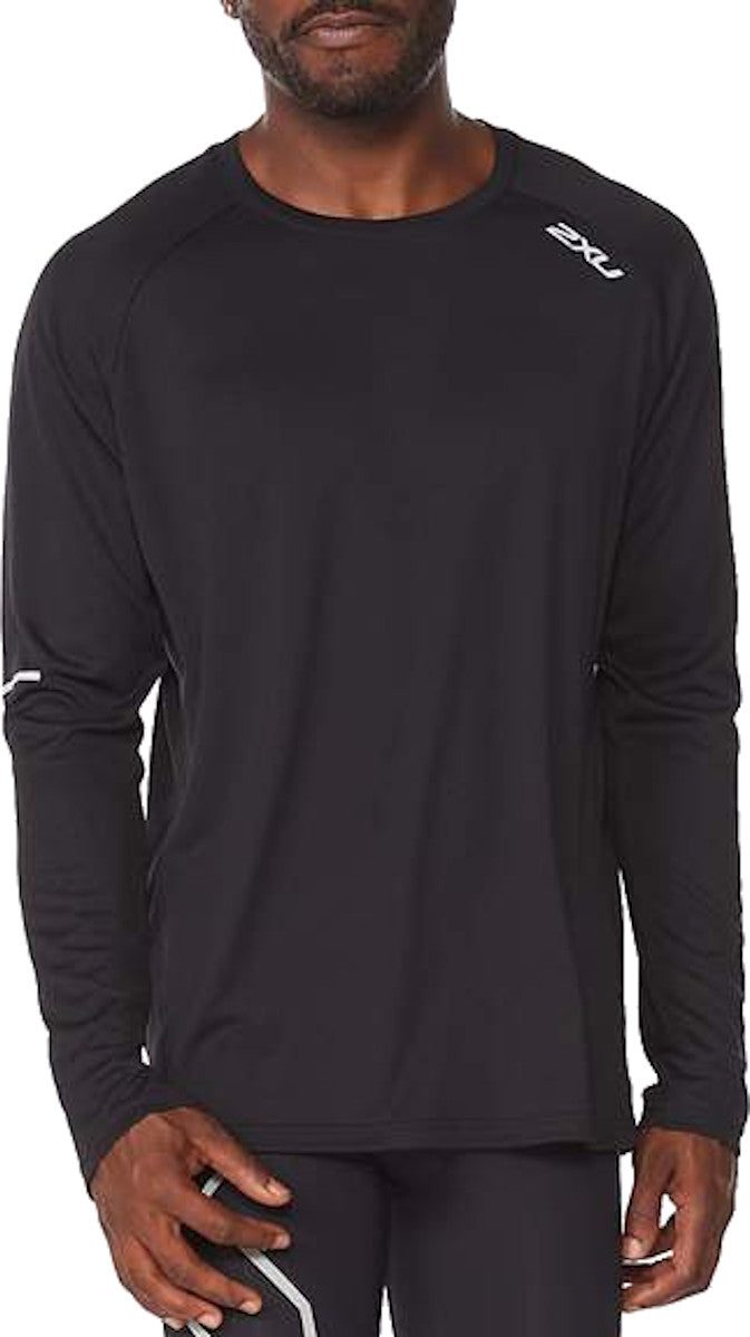 2XU Aero Longsleeve, Herren, Black/Silver Reflective