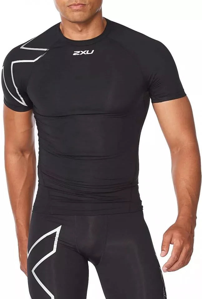 2XU Core Compression Shortsleeve, Herren, Black/Silver