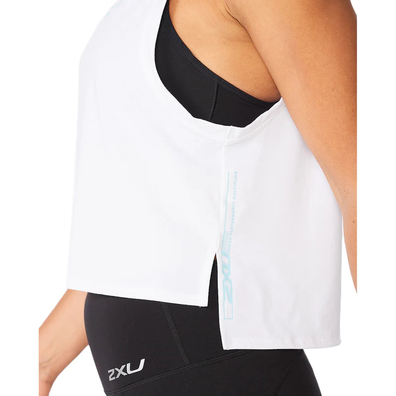 2XU Motion Form Crop Tank, Damen, white