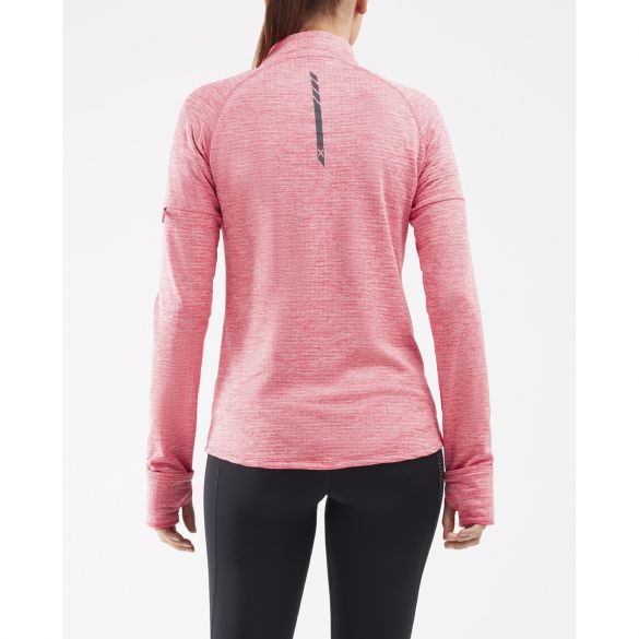 2XU Longsleeve Pursuit Thermal 174 Zip, Damen, Pink Lift/Silver Reflective