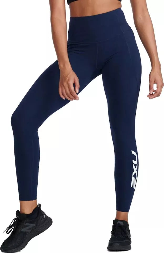 2XU Fitness New Heights Compression Tights, Damen, Laufhose, Midnight/White