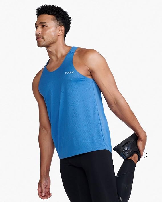 2XU Light Speed Tech Singlet, Herren, Starling/Black Reflective
