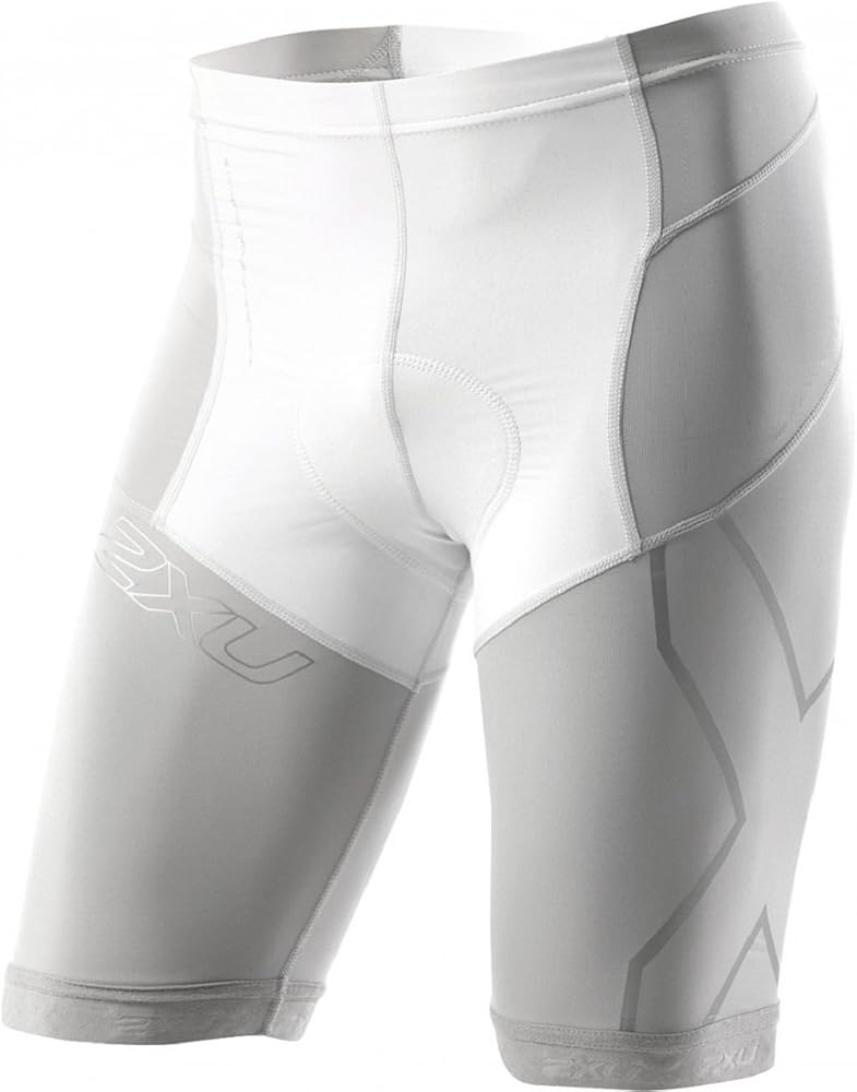 2XU Compression Tri Short, Herren, white/grey