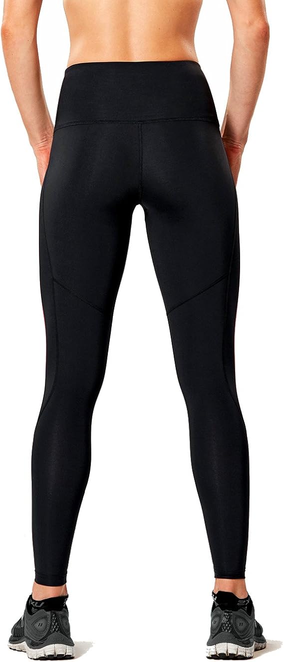 2XU Print Mid-Rise Comp Tights, Damen, Laufhose, Black/Silver