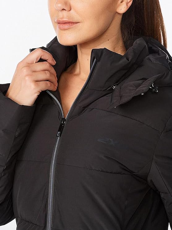 2XU Utility Insulation Longline Jacket, Damen, Black/Black