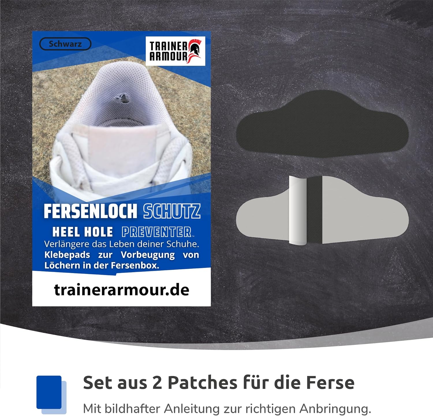 TRAINER ARMOUR Fersenloch-Schutz, Heel Hole Preventer, schwarz