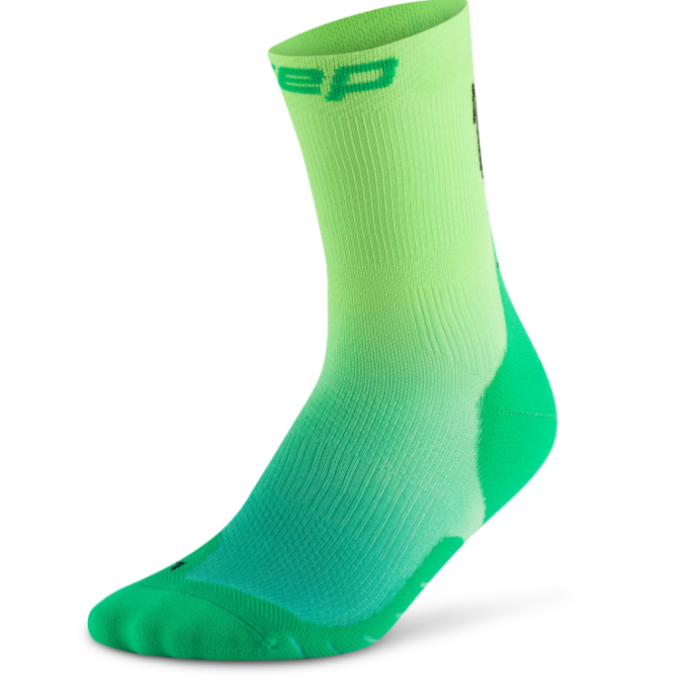 CEP Core Run Edt. Gradient Socks 5.0 - Mid Cut, Damen, green / lime fade