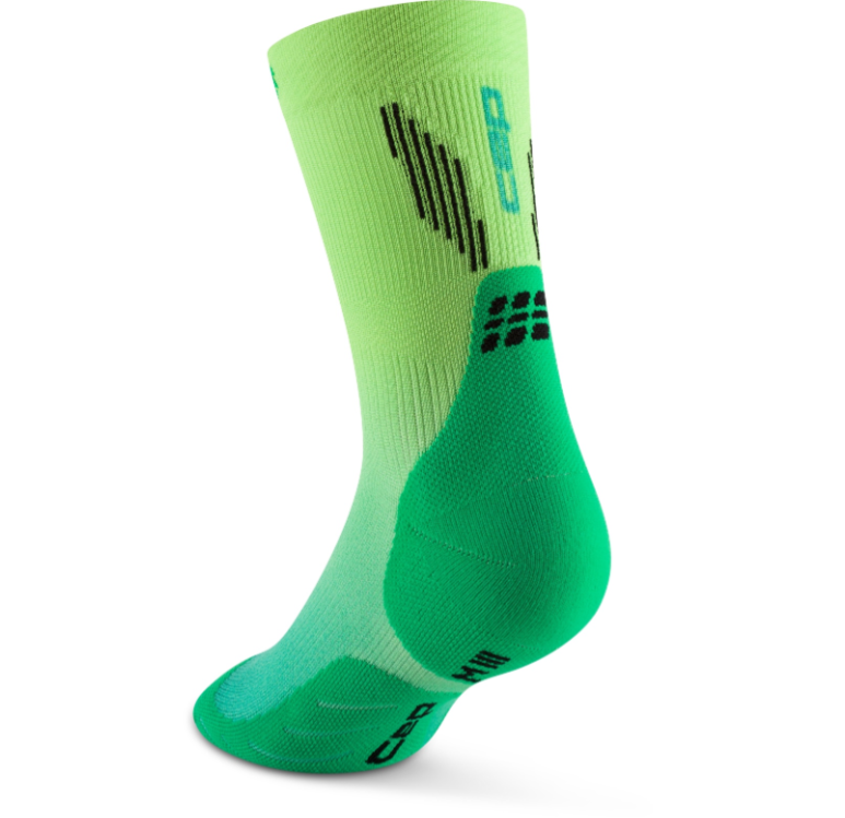 CEP Core Run Edt. Gradient Socks 5.0 - Mid Cut, Damen, green / lime fade