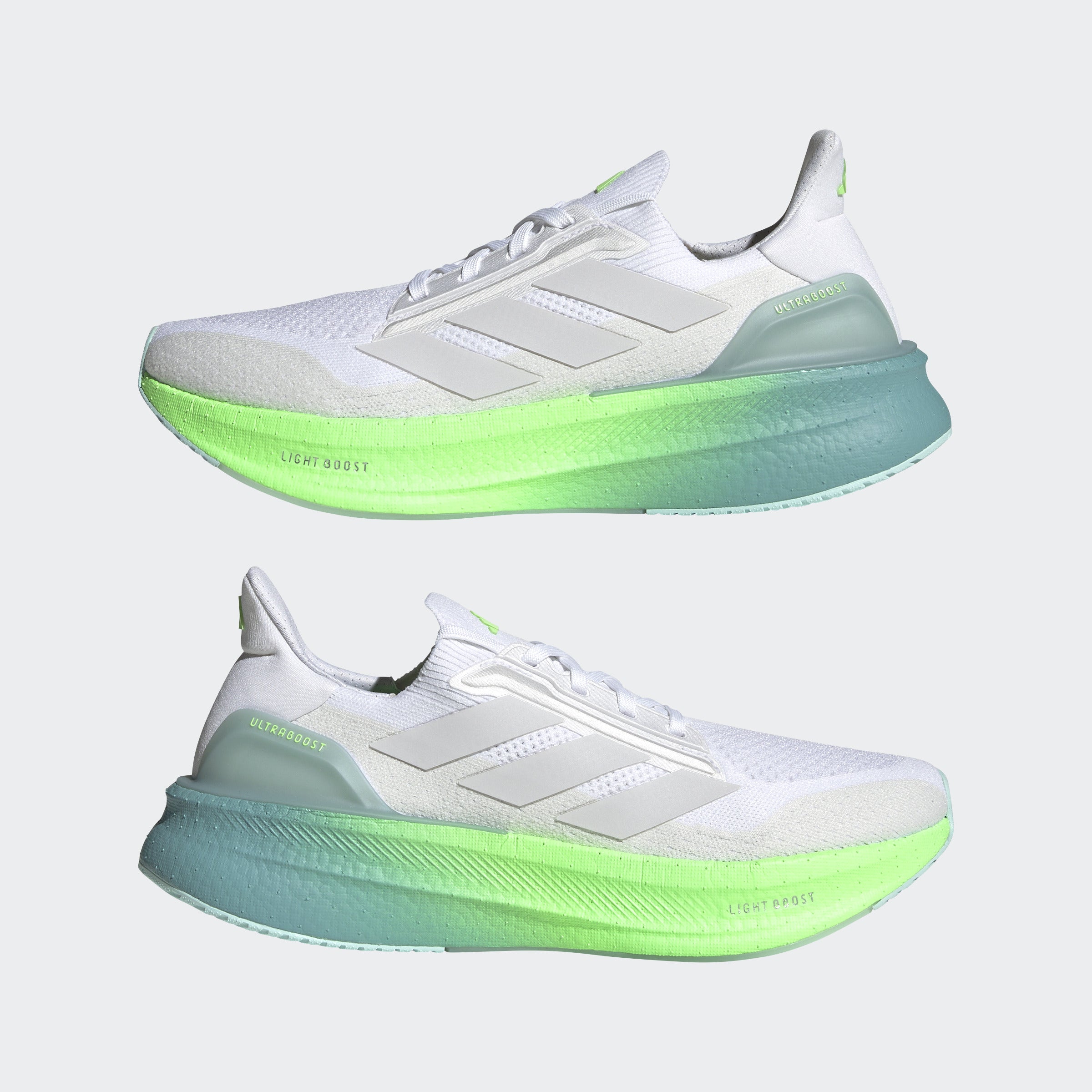 Seitenansicht rechter und linker Schuh