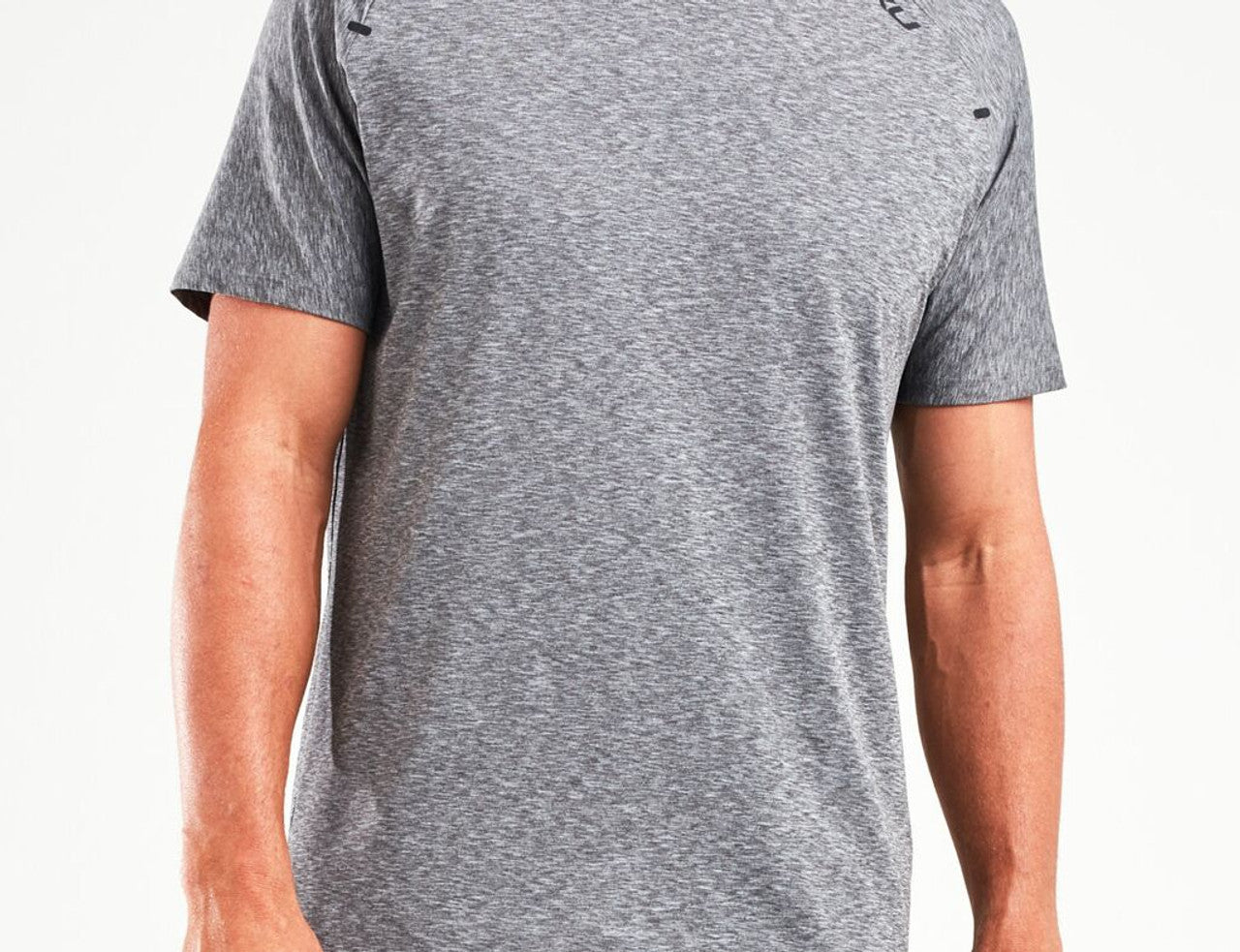 2XU X-CTRL Short Sleeved Tee, Herren, Grey Marle/Black