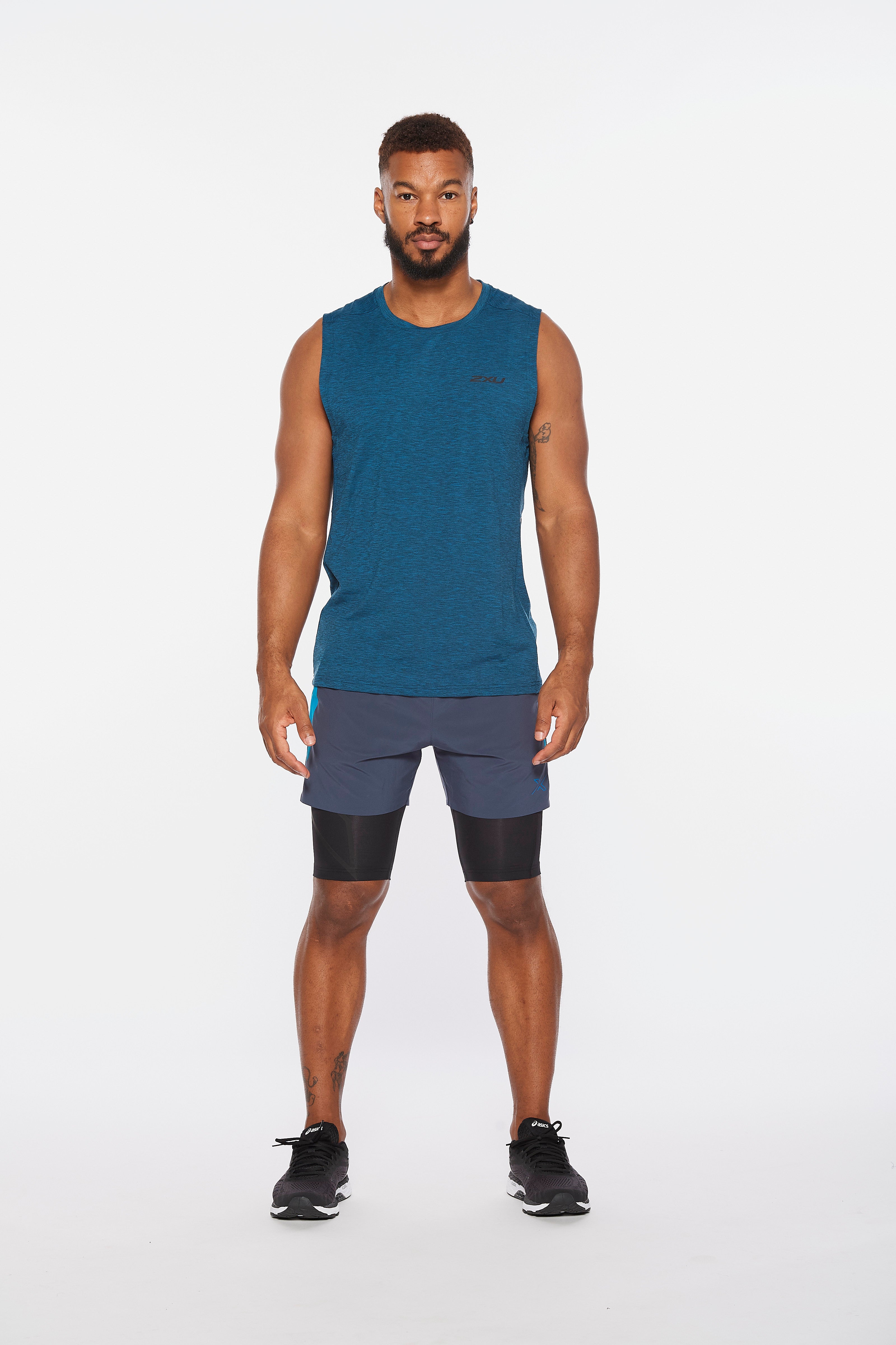 2XU Motion Tank, Herren, Aquamarine/Black