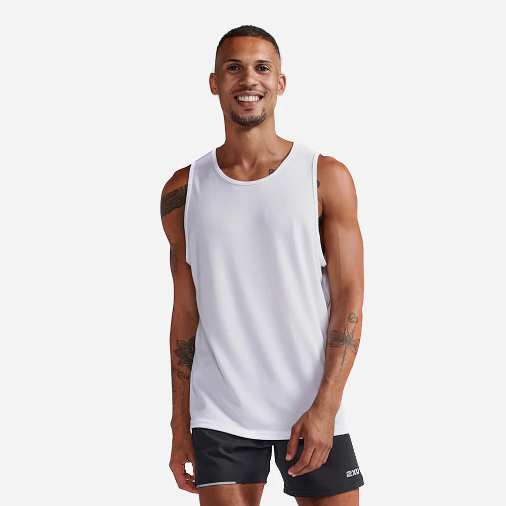 2XU Aero Tank, Herren, White/Silver Reflective