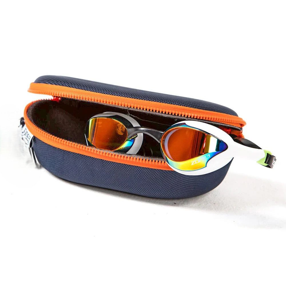 Zone3 Protective Swim Goggle Case, Schwimmbrillenetui, Navy/Orange, B-WARE. kein Umtausch